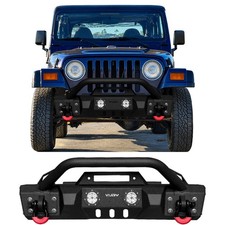 Off-Road Steel Front Bumper w/LED Lights D-Rings Fits 1997-2006 Jeep Wrangler TJ picture
