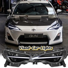 LED Projector Headlights For 12-20 Toyota 86 Subaru BRZ w/Blue DRL Animation L+R picture