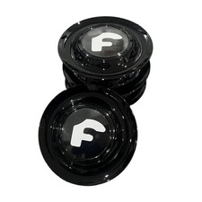 4 pcs Set BLACK Forgiato Floating Center Caps XL Hubcap Rim 7.2 US STOCK picture