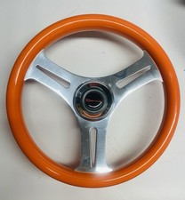 Go- Fast Bright Orange Gloss 13 INCH Dino MARINE BOAT STEERING WHEEL And Hub picture