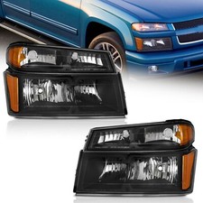 WEELMOTO Pair Headlights +Bumper Lamps For 2004-2012 Chevy Colorado GMC Canyon picture