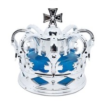 King Queen Car Chrome Silver Crown Liquid Air Freshener Decanter for Dashboard  picture