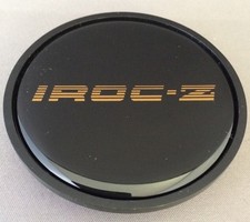 NEW 1985-1987 Chevy Camaro IROC-Z Wheel Center Hub Cap Black w/ Gold IROCZ picture