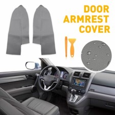 2pcs Front Armrest Panels Door Cover Fits Honda 2007-2012 CR-V CRV Leather Gray picture
