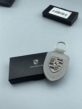 Genuine Porsche Gray Leather Crest Key Ring: 2026 Design picture