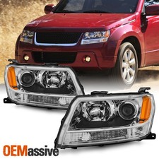 For 2006-2008 Suzuki Grand Vitara Halogen Projector Chrome Headlights Pair LH+RH picture