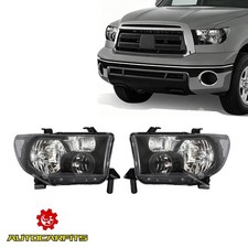 Black Clear Headlights Halogen For 2007-2013 Toyota Tundra&2008-17 Sequoia LH+RH picture