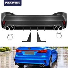 Rear Bumper Conversion Assembly Chrome Exhaust Tips For 2006-2013 Lexus IS250 picture