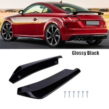 BLK For Audi TTS TT Rear Bumper Lip Splitter Diffuser Canard Spoiler picture