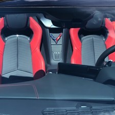 C8 BLACK Corvette Waterfall Phone Charging Bay Crossed Flag Emblem picture