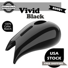 Vivid Black Stretched Tank Cover For Harley Touring Street Road Glide 2009-2024 picture