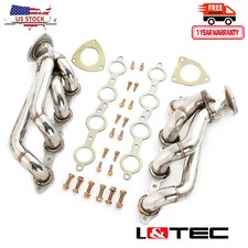 L&TEC Shorty Headers for Chevy GMC 03-06 Silverado Sierra 1500HD 2500HD 6.0L V8 picture