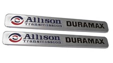 2Pc Chrome Allison Transmission Duramax Hood Emblems Badges For Silverado picture