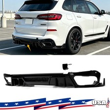 Competition Style Rear Diffuser Lip For 2019-2025 BMW X5 G05 M Sport Gloss Black picture