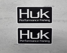 2x Huk Performance Black/White Stickers Decals Sponsor Fishing Boat Pick Size picture