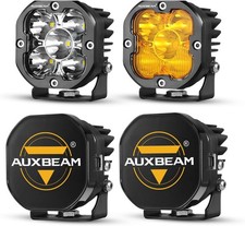 AUXBEAM 3inch LED Work Light Bar Pods Offroad Driving Fog Lights White Amber DRL picture