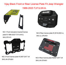 Vijay Front/Rear Blcak License Plate Bracket Fit86-23 Jeep Wrangler TJ/YJ/JK/JL picture