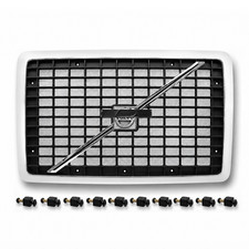 Front Hood Grille Fits Volvo VNL (2004-2017) Includes Logo Bug Screen Stripe picture
