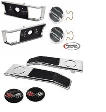 68-77  Corvette Door Handles, Lock Knob Bezel Plates with lock knobs picture