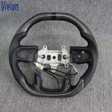 Flat Top Carbon Fiber Steering Wheel w/Heated Fits RAM 1500 2500 3500 19-24 picture