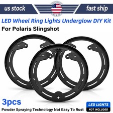 3PCS For Polaris Slingshot LED Wheel Rings Lights DYI Kit Aluminum Black US picture