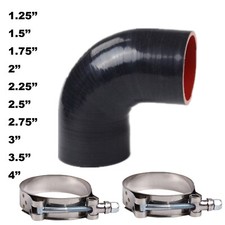 90 Degree Elbow Silicone Hose/Intake/Intercooler Pipe Turbo Coupler + Clamps picture