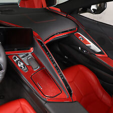 Red Carbon Fiber Interior Trim Sticker Cover Set Kit Fit For Corvette C8 2020-23 picture