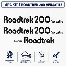 Fits Roadtrek 200 Versatile Decals Stickers Emblem RV Trailer Set kit of 4 Black picture