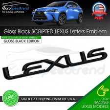 Scripted Lexus Letter Emblem For Lexus Gloss Black Trunk Lid Logo Badge F-Sport picture
