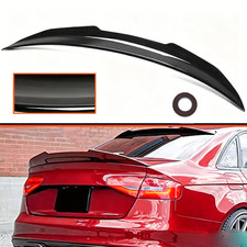For 2017-2024 Audi A4 S4 B9 Sedan M4 V Style Rear Trunk Spoiler Wing Gloss Black picture