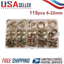 115PCS Spring Clips Fuel Water Line Hose Pipe Air Tube Clamps 6-22mm/Clamp Plier picture