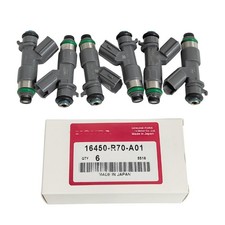 6 OEM NEW FUEL INJECTORS 16450-R70-A01 ACCORD CROSSTOUR MDX 3.0L 3.5L 3.7L V6 picture