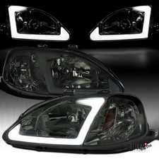 Fits 1999-2000 Honda Civic CX DX EX LED Tube Headlights Turn Signal Lamps 99-00 picture