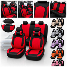 5PCS Universal Nappa-style PU Leather Full Car Seat Covers Front Rear Protector picture