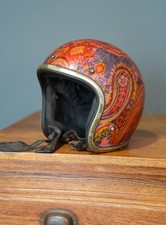 Vintage Arthur Fulmer Helmet Motorcycle ATV Bubble sz M metal flake psychedelic picture