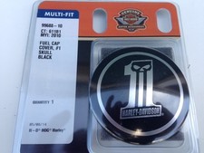 HARLEY NEW OEM Black Number One Skull Collection Fuel Cap Medallion picture