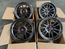 18x8.5 F +35 | 18x9.5 R +30 | Aodhan AH07 5x114.3 Hyper Black Wheels  (Used Set) picture