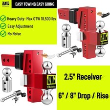 YATM Adjustable Trailer Hitches Drop Hitch 2.5 inch Receiver 6/8 inch Tow Hitch picture