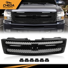Front Bumper Grille Fit For 2007-2013 Chevrolet Silverado 1500 w/ Black Insert picture