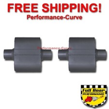 PAIR of Single Chamber Performance Race Mufflers FULL BOAR C/C - 2.5