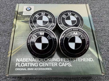 Competition Black White 56mm 68mm Alloy Wheel Floating Centre Hub Cap Set picture
