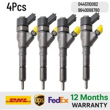 4X 0445110062 9640088780 Injector for Citroën C5 Peugeot 307 Fiat Scudo 2.0 HDi picture