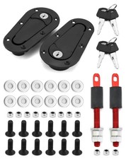 QWORK Flush Hood Latch and Pin Kit, Universal Racing Car One Size, Black picture