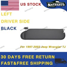 97-02 Jeep Wrangler TJ Left Driver Side Sun Visor Black 5EP35 LAZAE picture