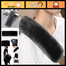 2pc Soft Sheepskin Wool Seat Belt Covers - Comfortable Shoulder Pads for All Car picture