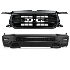 For 2019-2024 RAM 1500 Black Front Bumper & Grille Assembly with Fog Lights picture