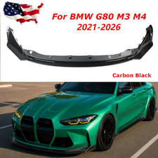 For BMW G80 M3 G82 G83 M4 2021-26 V Style Carbon Black Front Bumper Lip Splitter picture
