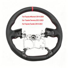For 2012-2024 Toyota 4Runner/Tacoma/Tundra Full Leather Steering Wheel D-shape picture