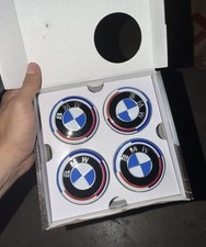 BMW 50th Anniversary  Wheel Self Leveling Floating Centre Caps 68mm Hub Cab Set picture