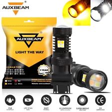 AUXBEAM 3157 T25 Dual Color Turn Signal Light Canbus LED Bulbs 3156 White Amber picture